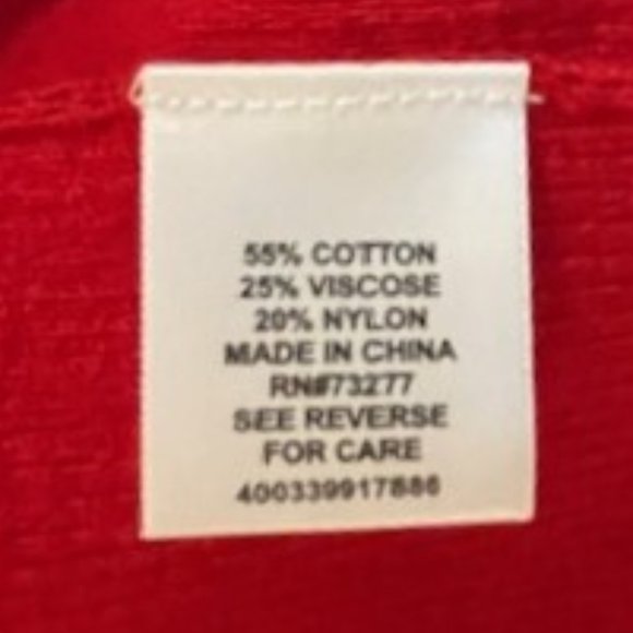 Red Cardigan Sweater with Puff Shoulders and a Bow in the Back - Picture 5 of 6